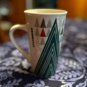 Starbucks 16 oz. Tall Geo Mod Christmas Mug with triangular trees! 🌲🌲